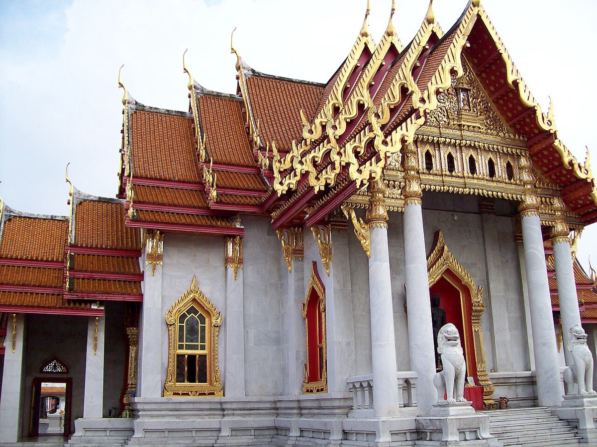 The hall exterior at Wat Benchamabophit, the Marble Temple